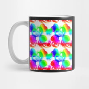 Funky Rainbow Hearts With White Background Mug